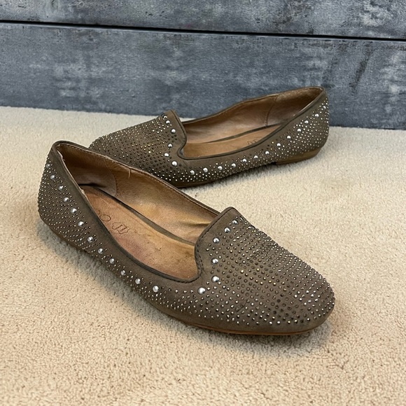 Aldo Taupe Sparkle Loafers - Picture 1 of 5